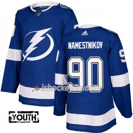 Børn NHL Tampa Bay Lightning Trøje Vladislav Namestnikov 90 Adidas 2017-2018 Blå Authentic
